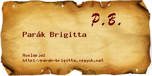 Parák Brigitta névjegykártya